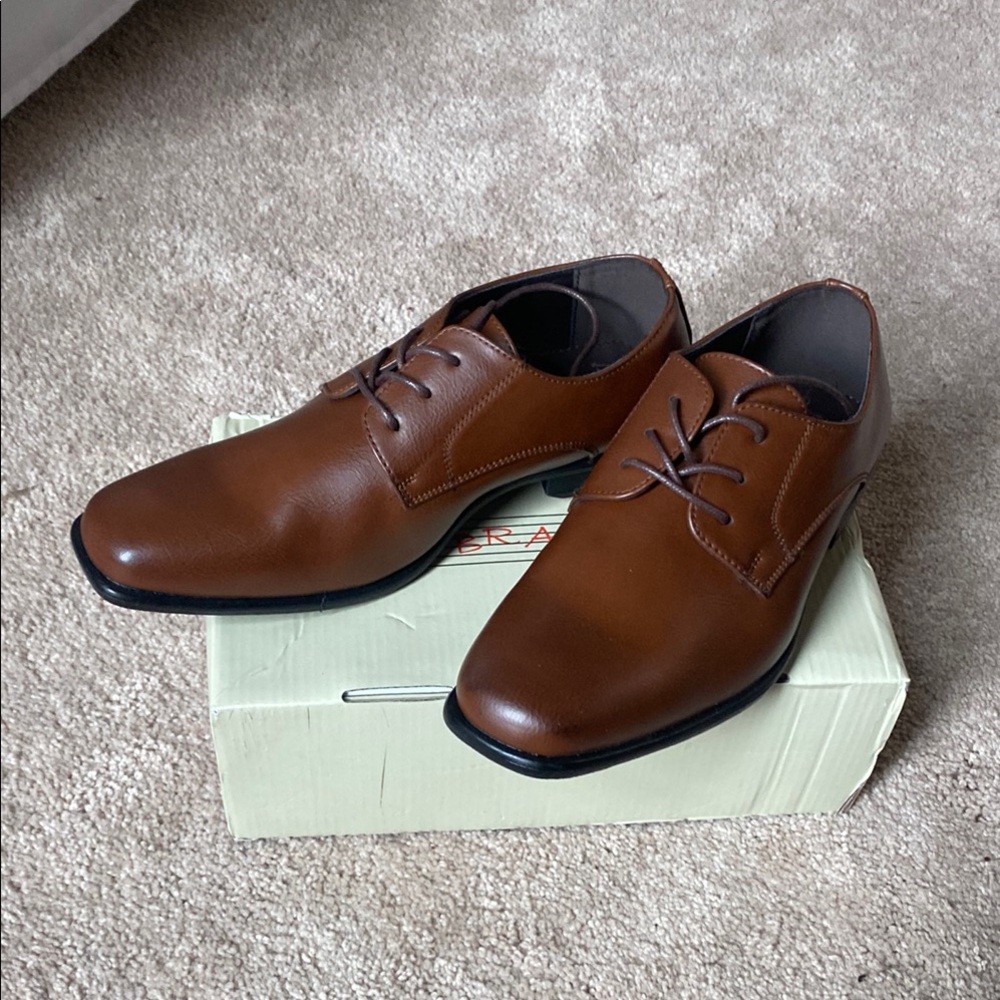 Brown Dress Shoes with Square Toe Design